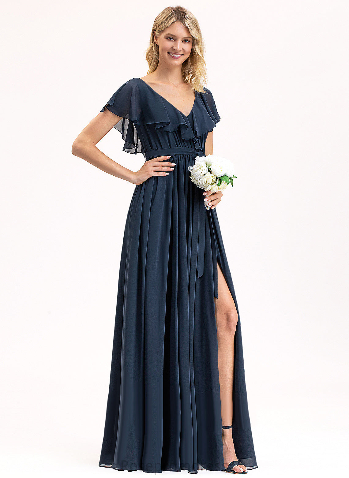 Length Silhouette Embellishment Floor-Length Fabric Neckline A-line V-Neck Fiona Bridesmaid Dresses