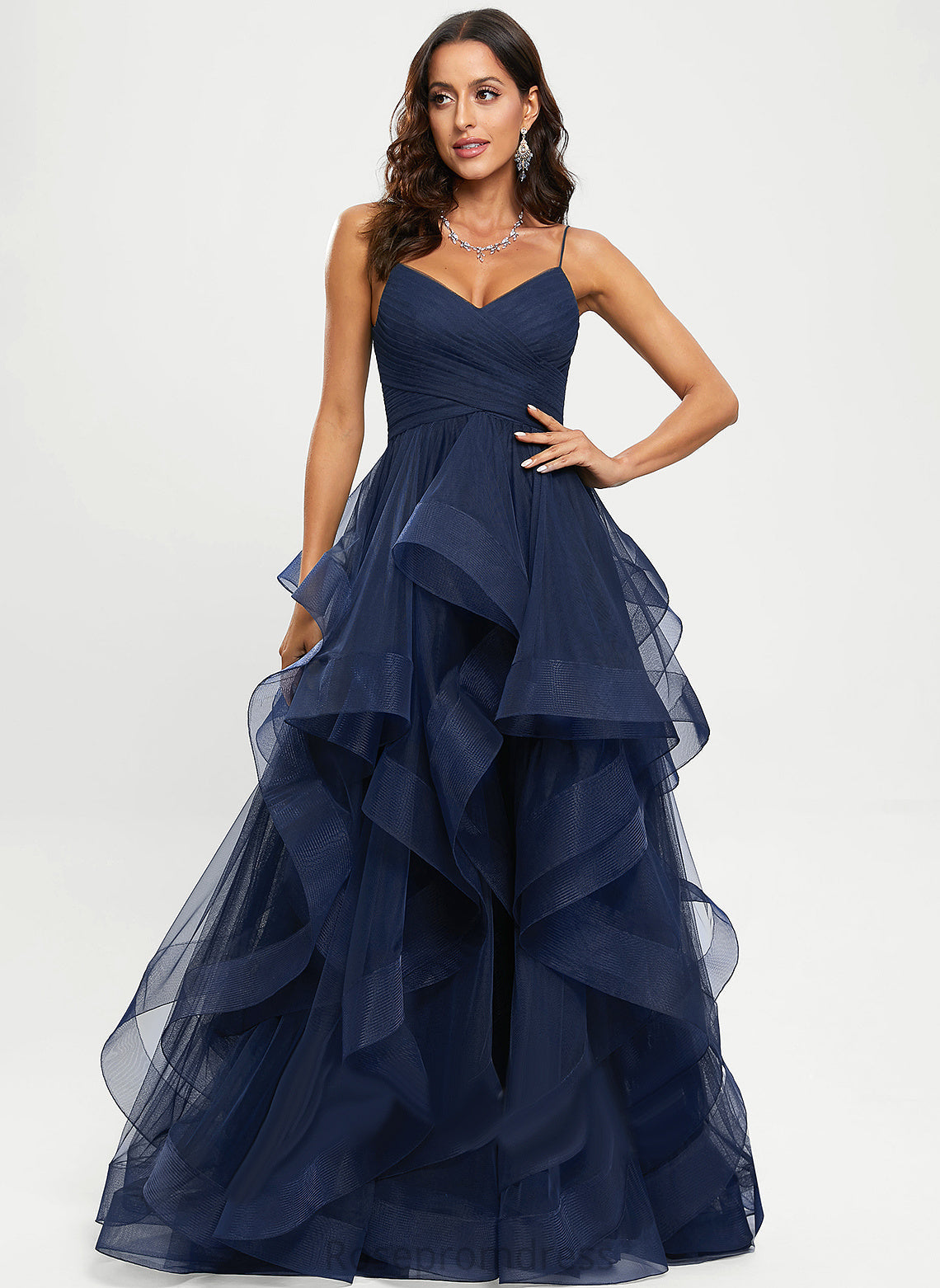 Prom Dresses Tulle Asymmetrical Ball-Gown/Princess Angel V-neck