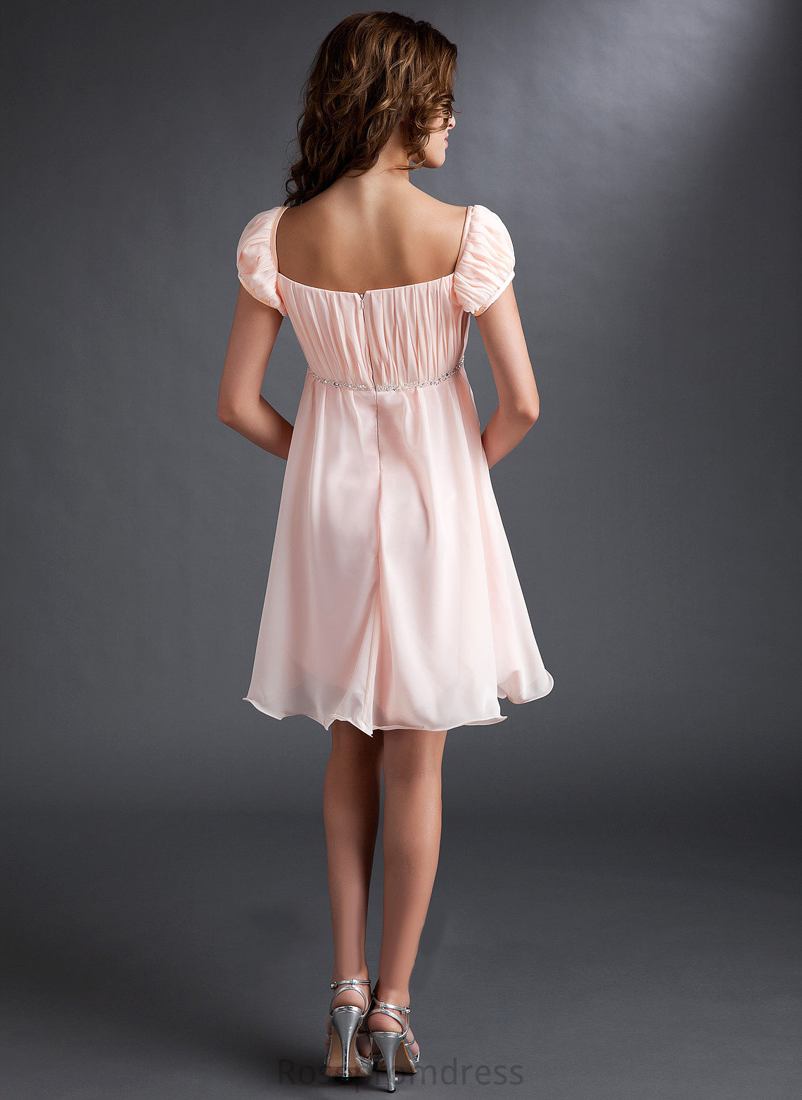 A-Line With Dress Ruffle Chiffon Homecoming Beading Homecoming Dresses Short/Mini Square Bow(s) Ireland Neckline