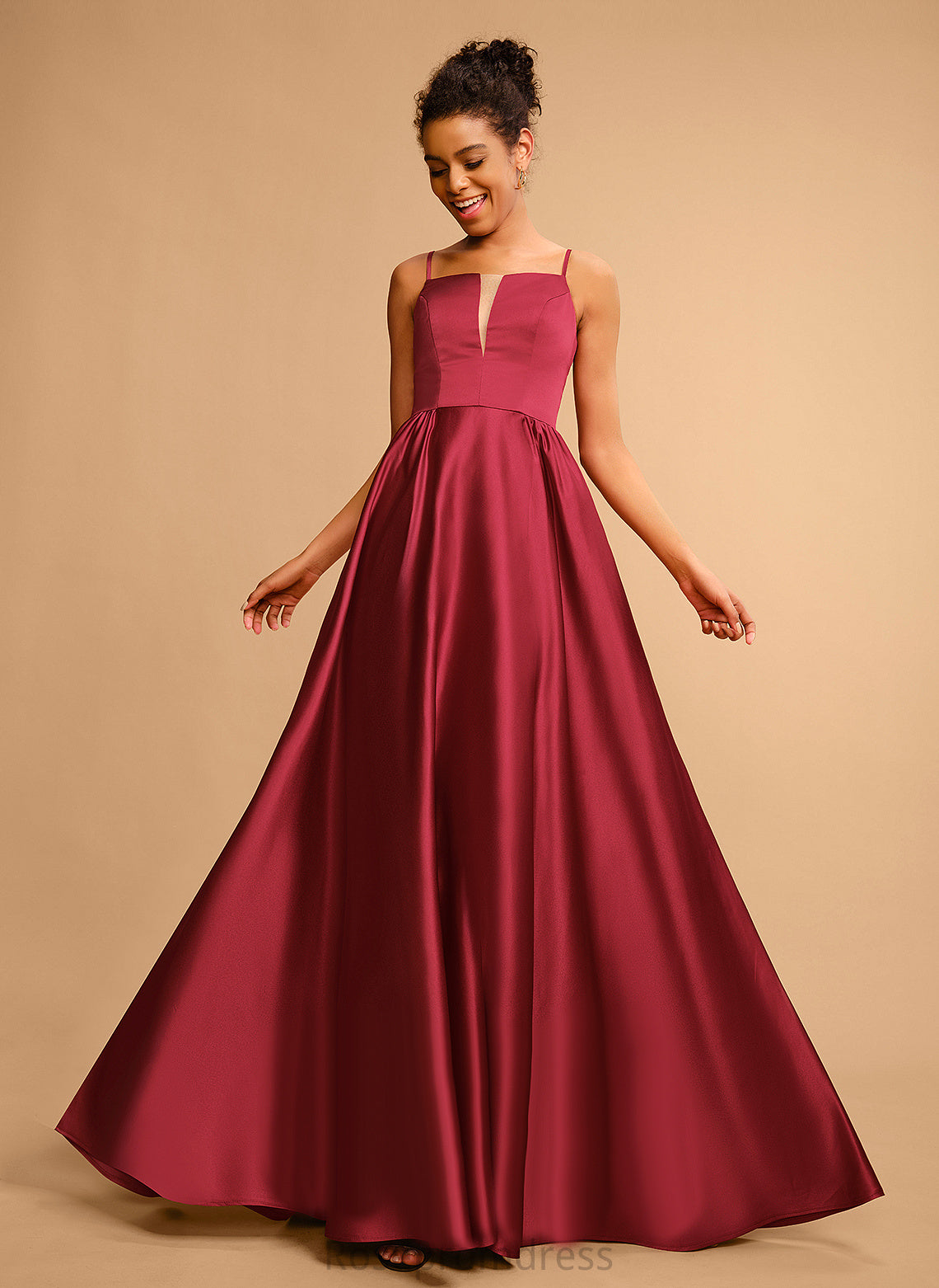 Prom Dresses Satin Square A-Line Floor-Length Shannon