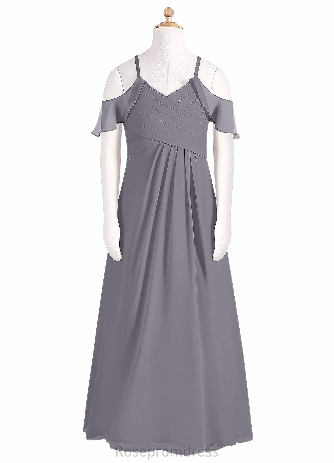 Arianna A-Line Off the Shoulder Chiffon Floor-Length Junior Bridesmaid Dress SRSP0020001