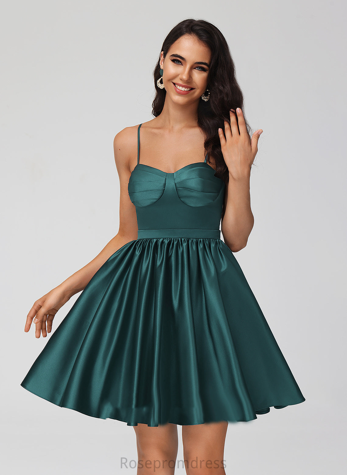 Homecoming Dresses Valeria Short/Mini Satin Dress Sweetheart With Pockets A-Line Homecoming