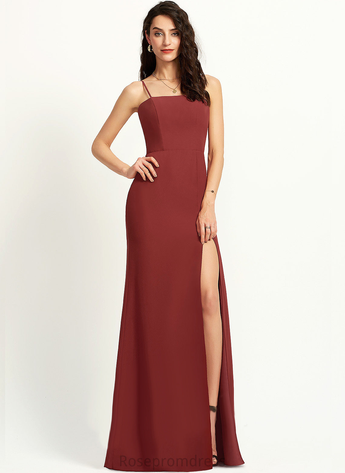 Chiffon Prom Dresses Square Sheath/Column Floor-Length Alicia