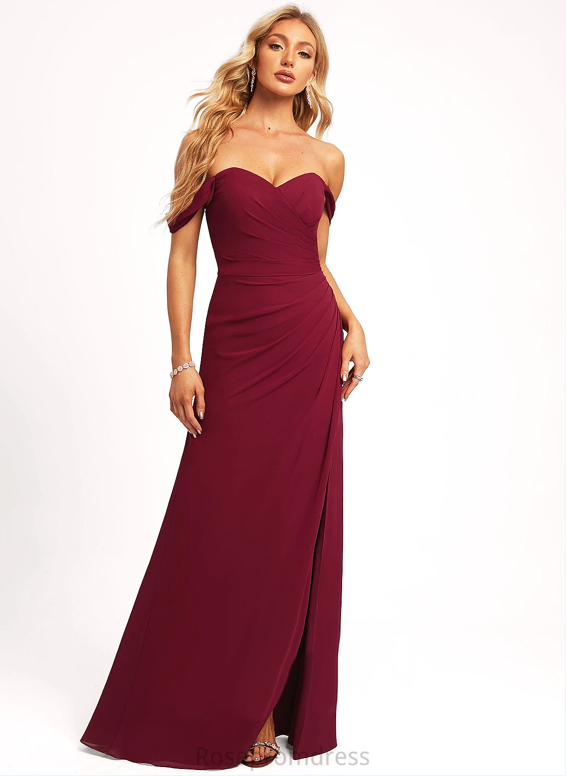 Floor-Length Silhouette Fabric Length OfftheShoulder Straps&Sleeves Neckline A-line Nellie Floor Length Sleeveless Spaghetti Staps Bridesmaid Dresses