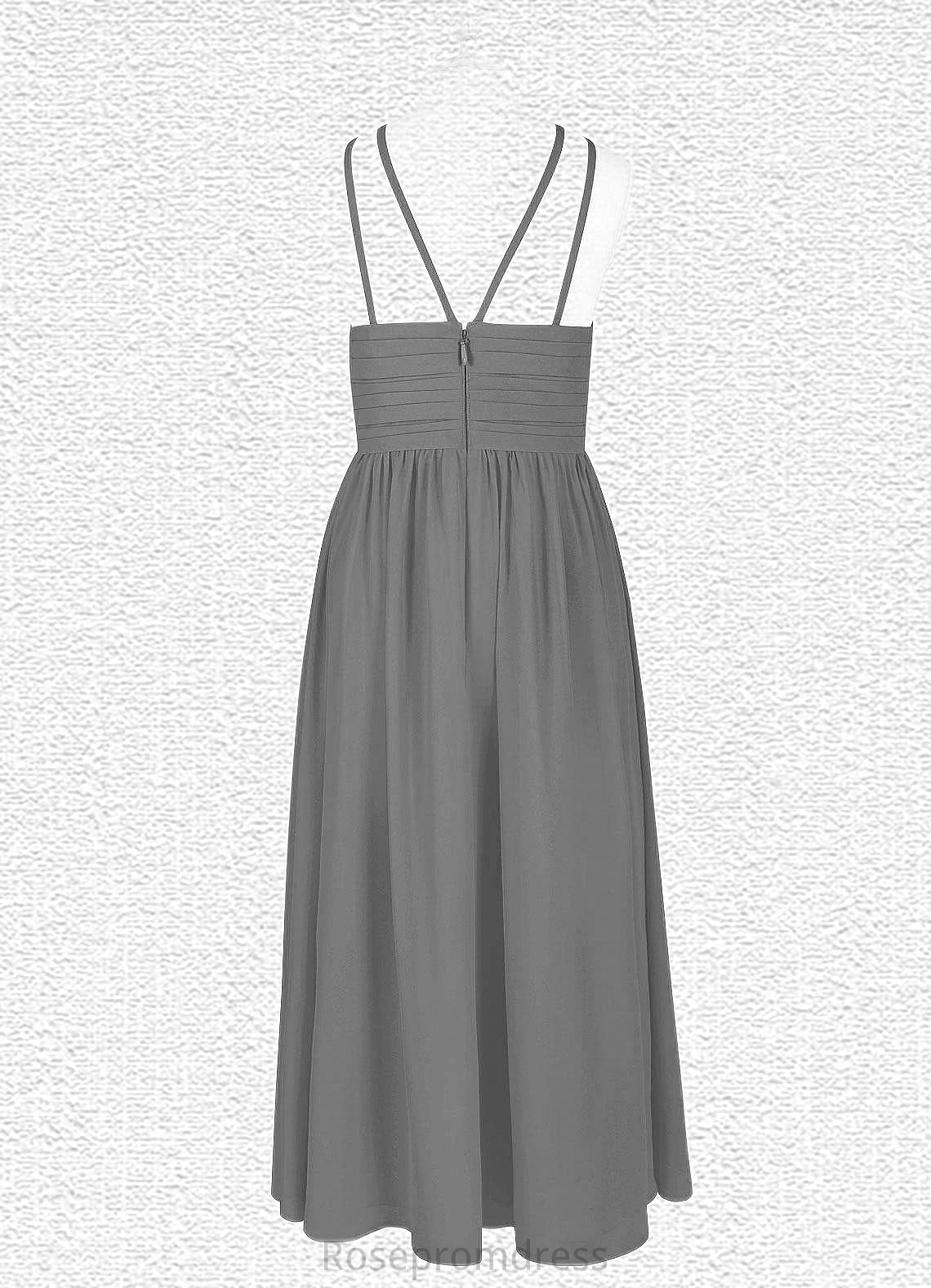 Audrey A-Line Pleated Chiffon Floor-Length Junior Bridesmaid Dress SRSP0019976