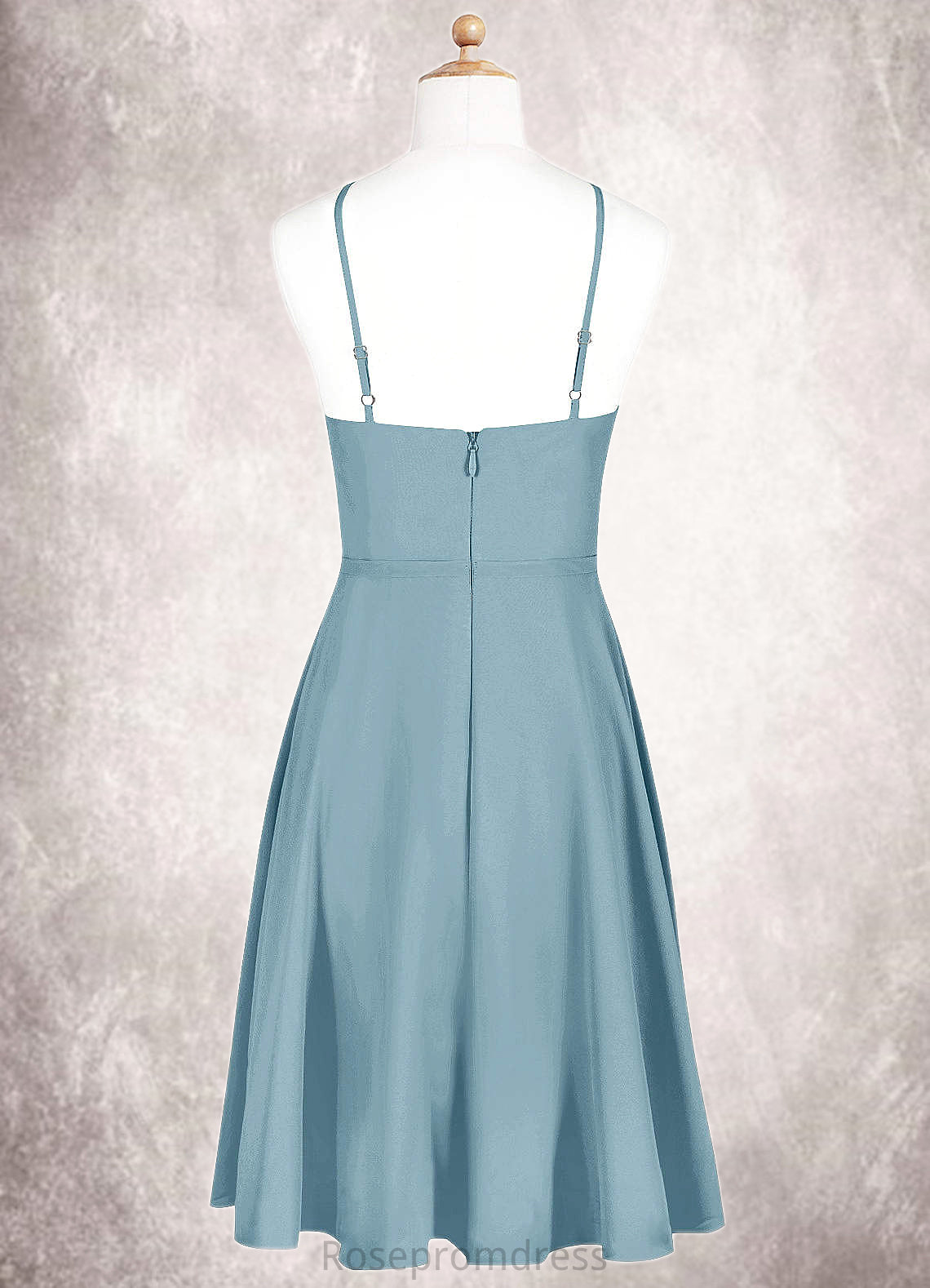 Lois A-Line Pleated Chiffon Knee-Length Junior Bridesmaid Dress SRSP0019980