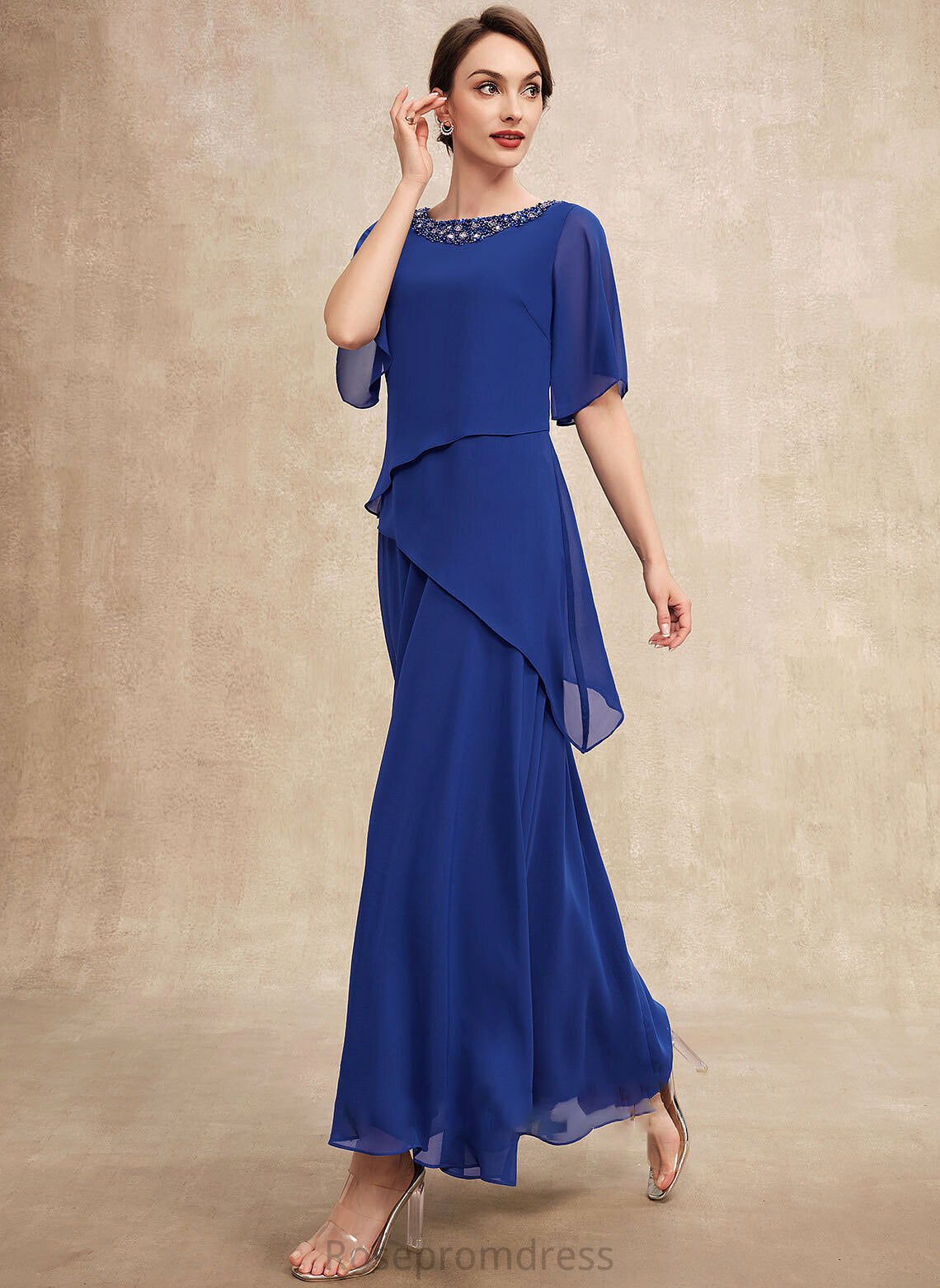 Dress Mother of the Bride Dresses of Neck Ankle-Length Chiffon Beading Scoop Alanna A-Line With Bride Mother the