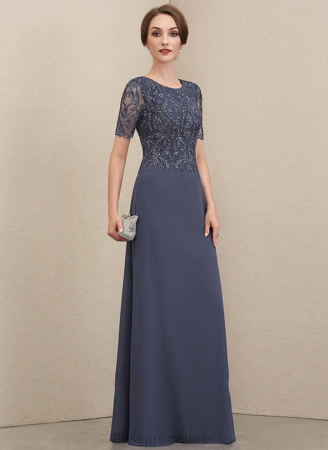 Dress Camryn Bride Neck Chiffon Mother of the Bride Dresses the Lace of Floor-Length Scoop Mother A-Line