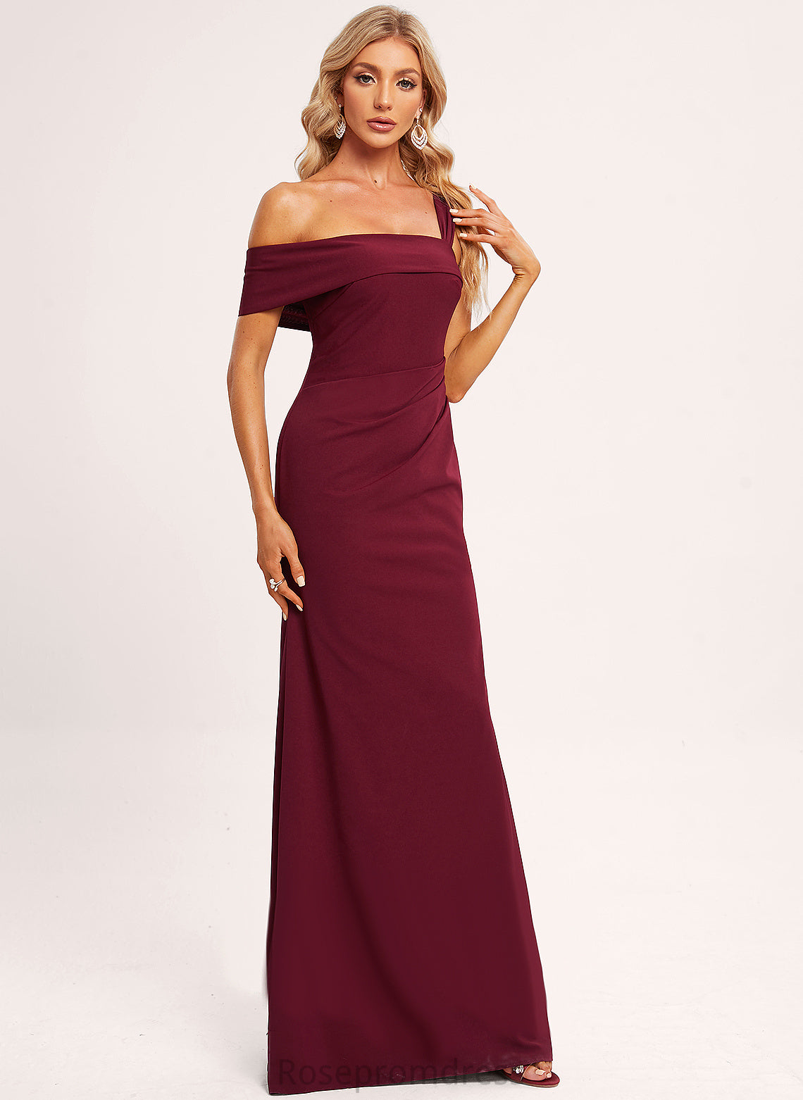 Asymmetrical BackStyle Floor-Length Neckline OneShoulder Length StretchCrepe Straps&Sleeves Fabric Sleeveless Beatrice A-Line/Princess Bridesmaid Dresses