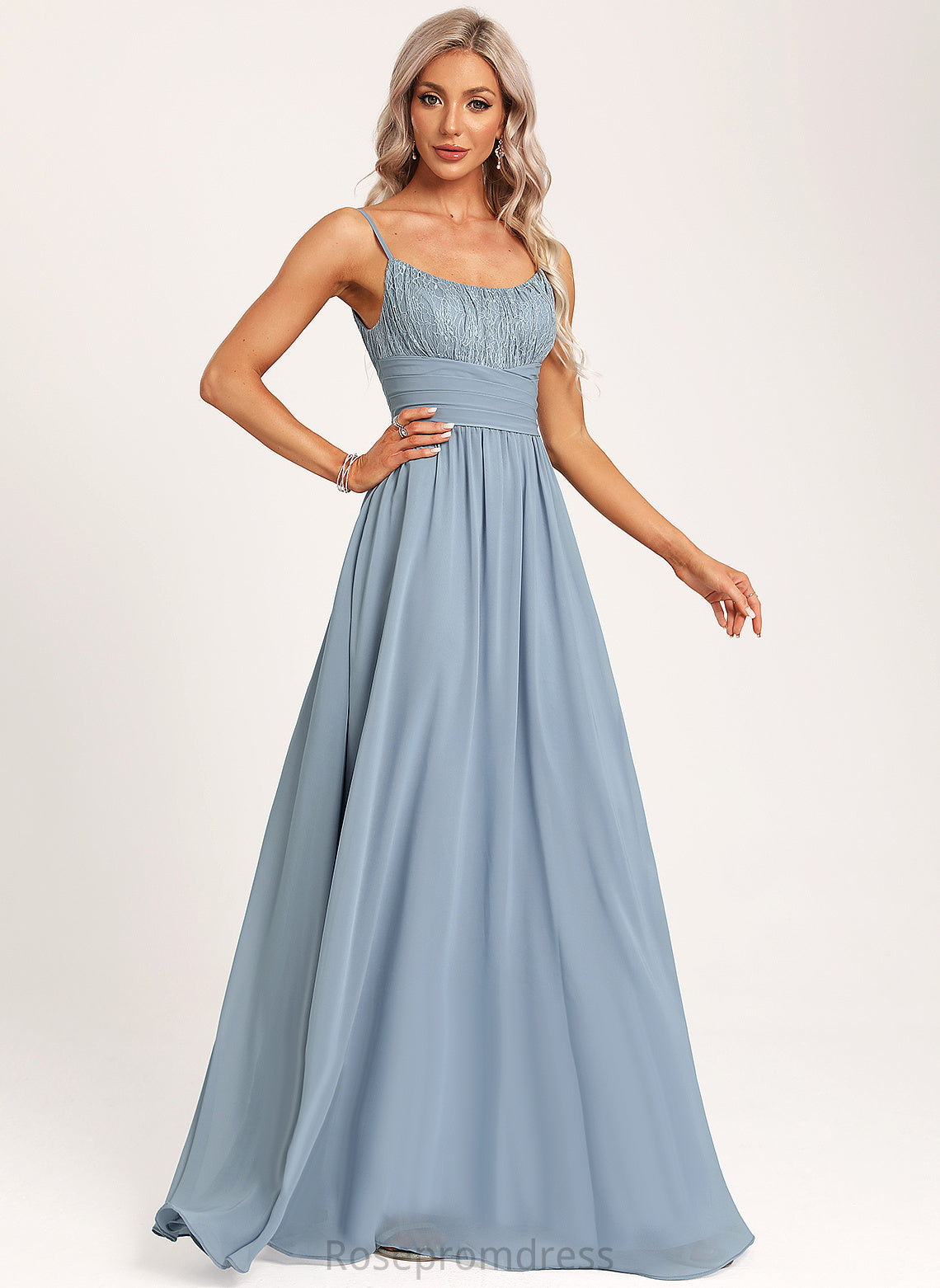 Lace Floor-Length Neckline Silhouette A-Line Straps&Sleeves Length Fabric Scoop Jackie Bridesmaid Dresses