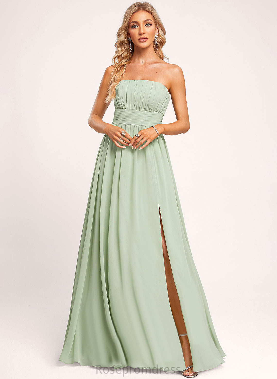 Floor-Length BackStyle Straps&Sleeves Fabric Length Silhouette Sleeveless A-line Una Floor Length A-Line/Princess One Shoulder Bridesmaid Dresses