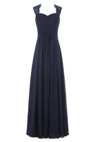 Chiffon Bridesmaid Dress Long Lace Prom Dress Evening Dress