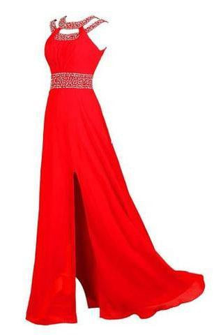 Beaded Bridesmaid Evening Party Prom Chiffon Gown Dress Prom Dresses RS538