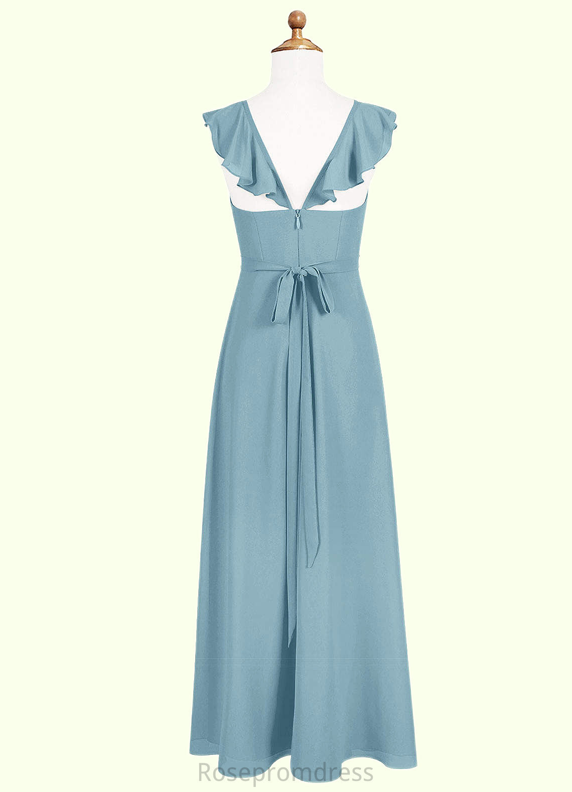 Genesis A-Line Ruched Chiffon Floor-Length Junior Bridesmaid Dress SRSP0019986