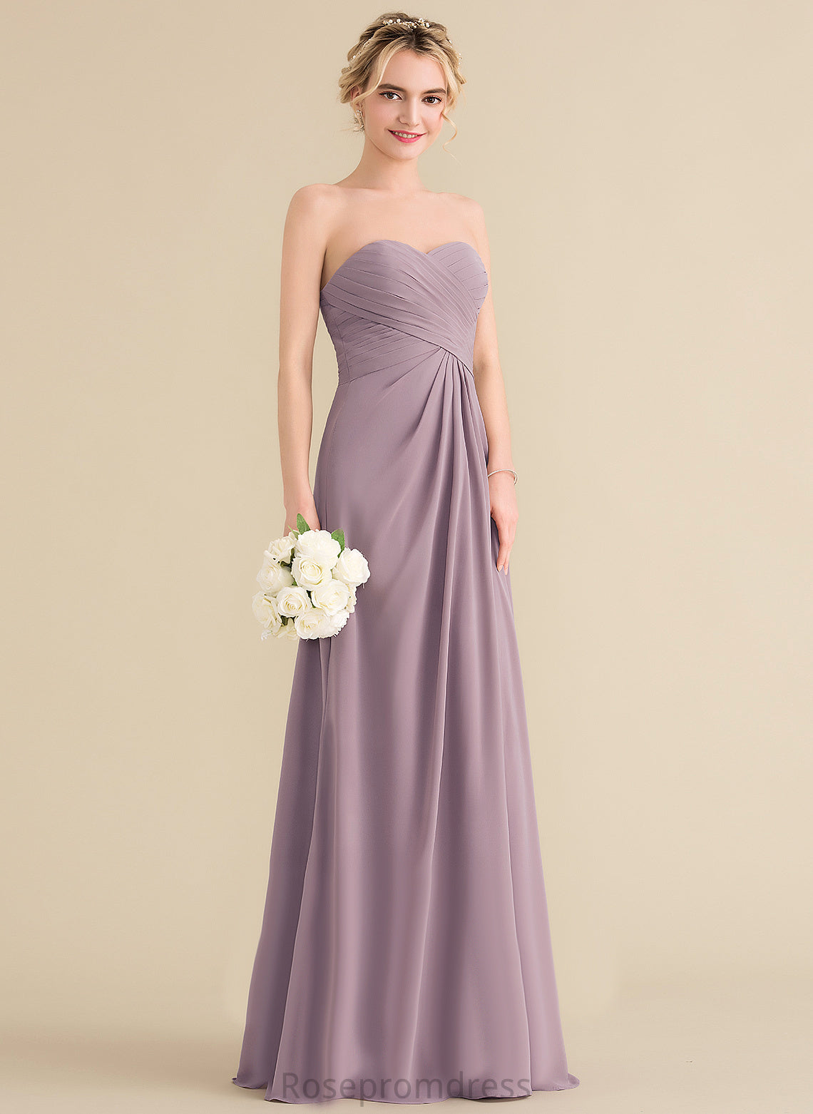 Silhouette Length Sweetheart Neckline Fabric Floor-Length A-line Straps&Sleeves Donna Natural Waist Sleeveless A-Line/Princess Bridesmaid Dresses