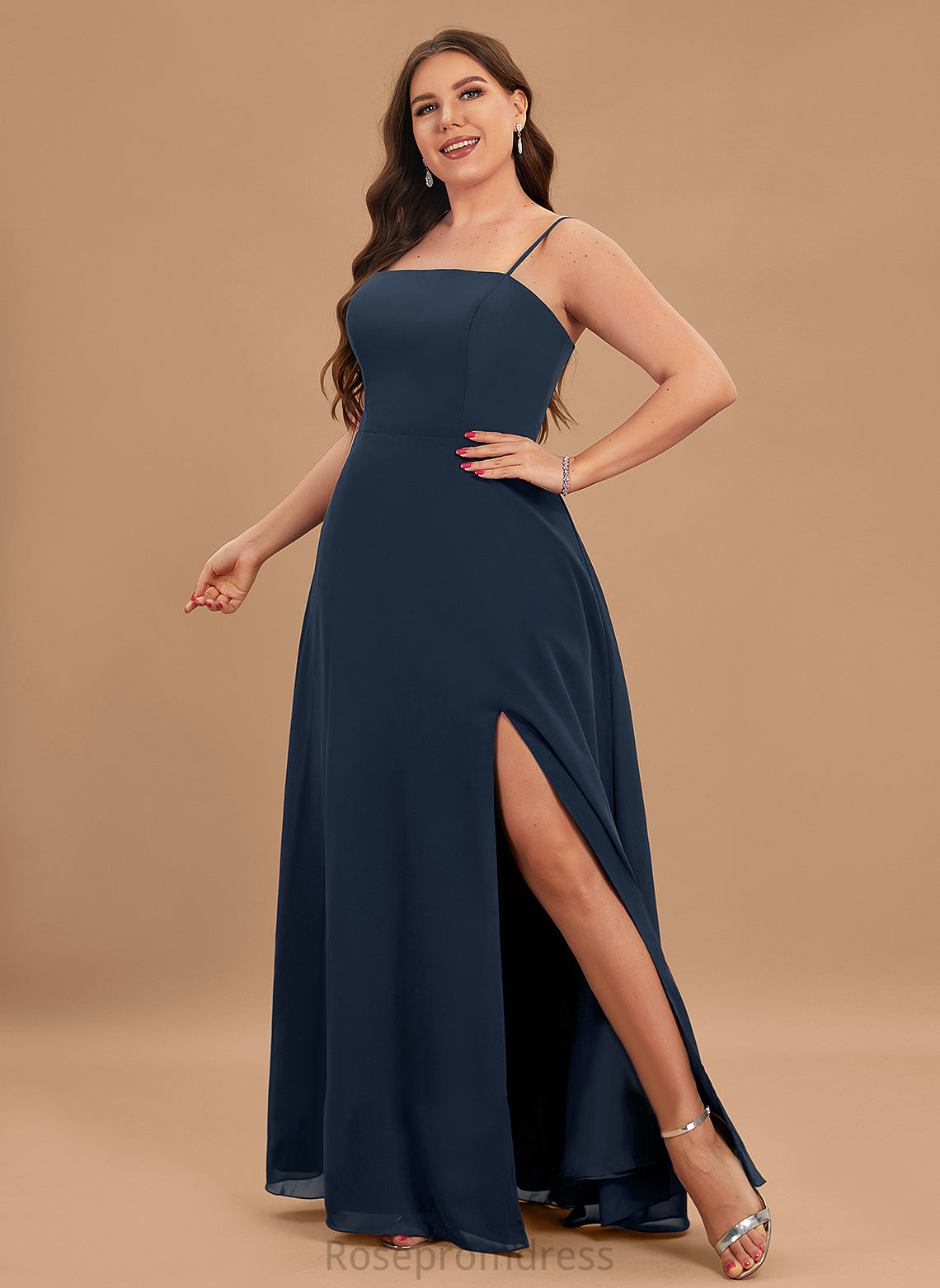 Neckline Straps&Sleeves Length Square Floor-Length A-Line Fabric Silhouette Isis Sleeveless Straps Natural Waist Bridesmaid Dresses