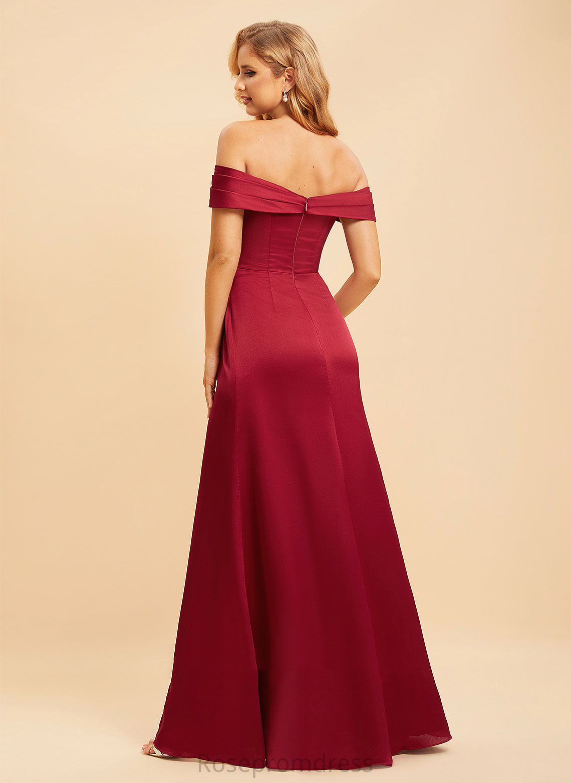 SplitFront Length Floor-Length A-Line Neckline Off-the-Shoulder Fabric Embellishment Silhouette Taniyah A-Line/Princess Floor Length Bridesmaid Dresses