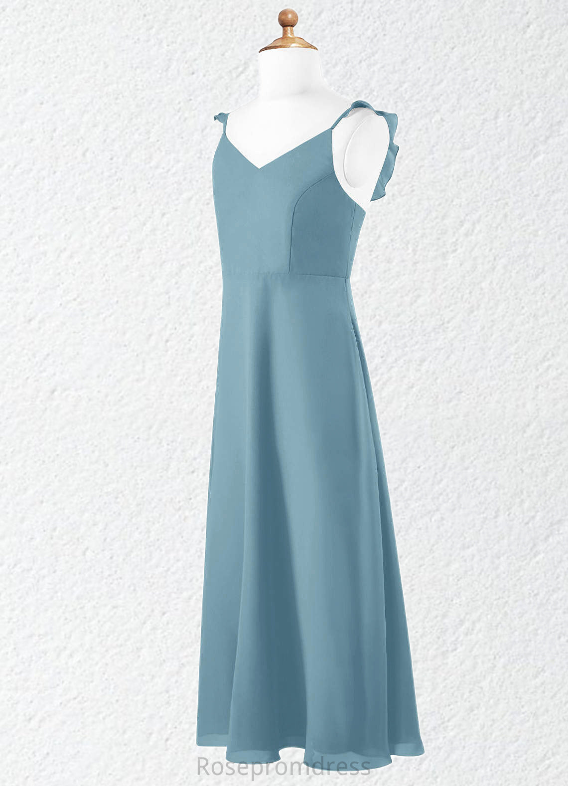 Willow A-Line Ruched Chiffon Floor-Length Junior Bridesmaid Dress SRSP0020012