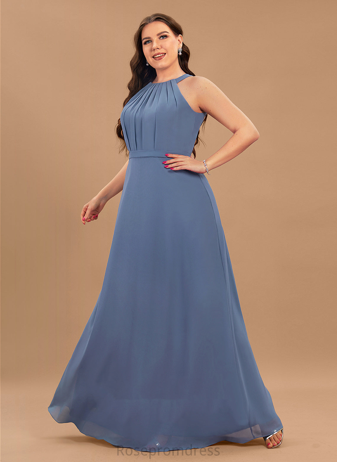 Floor-Length Neckline Length Straps&Sleeves Scoop A-line Fabric Silhouette Jane V-Neck A-Line/Princess Sleeveless Bridesmaid Dresses