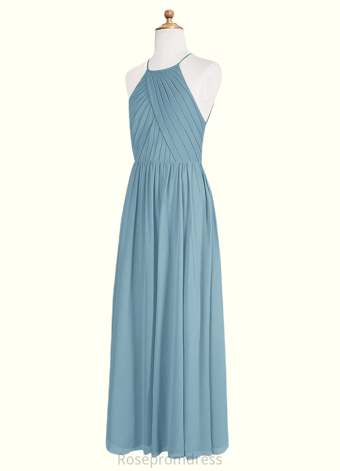 Tabitha A-Line Pleated Chiffon Floor-Length Junior Bridesmaid Dress SRSP0020009