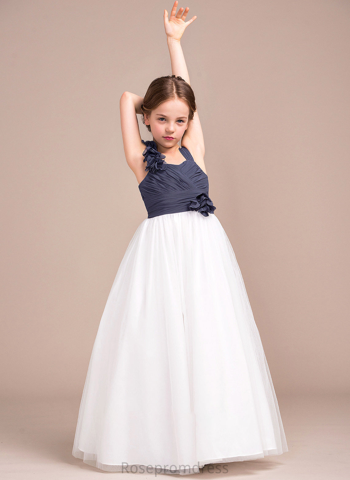 Tulle With Flower(s) Chiffon Junior Bridesmaid Dresses Jada A-Line Sweetheart Ruffle Floor-Length