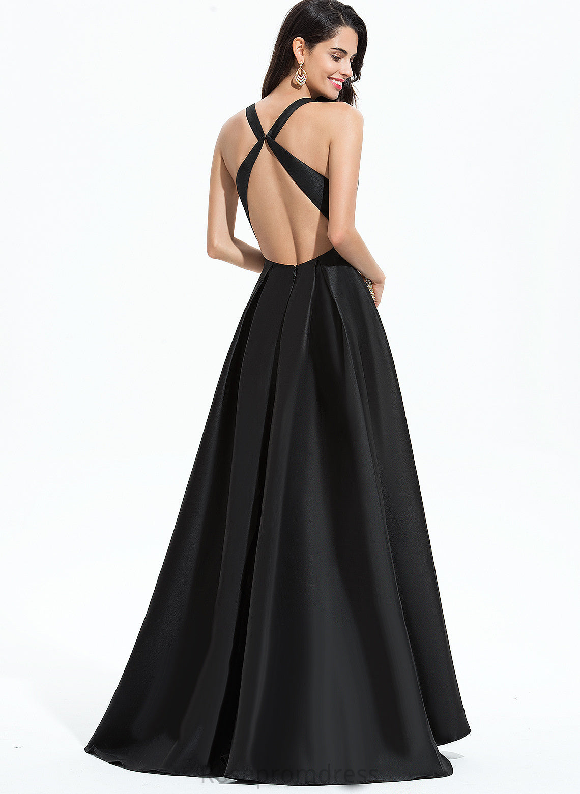 Prom Dresses Asymmetrical Shayna A-Line V-neck Satin