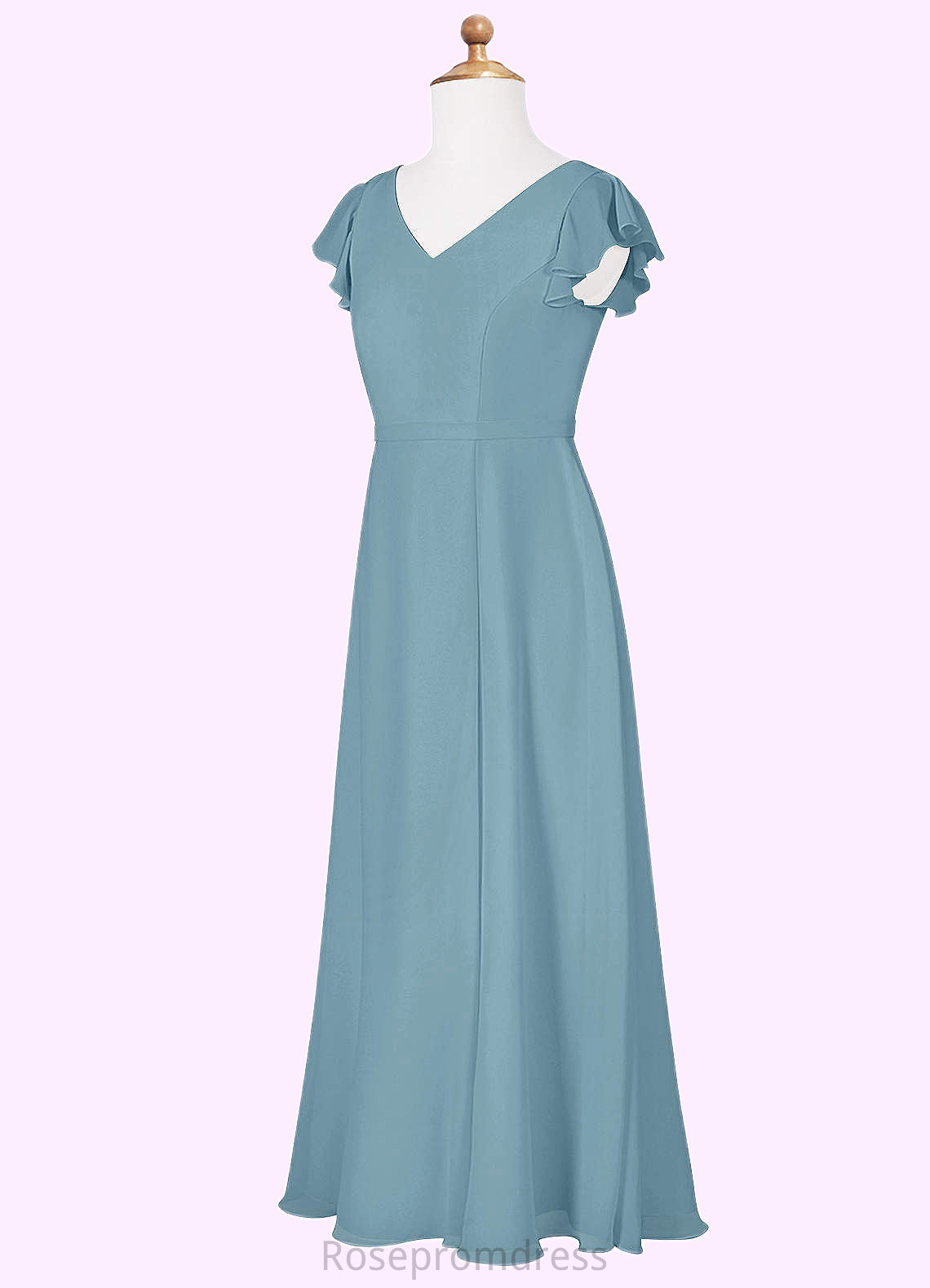 Aryana A-Line Pleated Chiffon Floor-Length Junior Bridesmaid Dress SRSP0019987