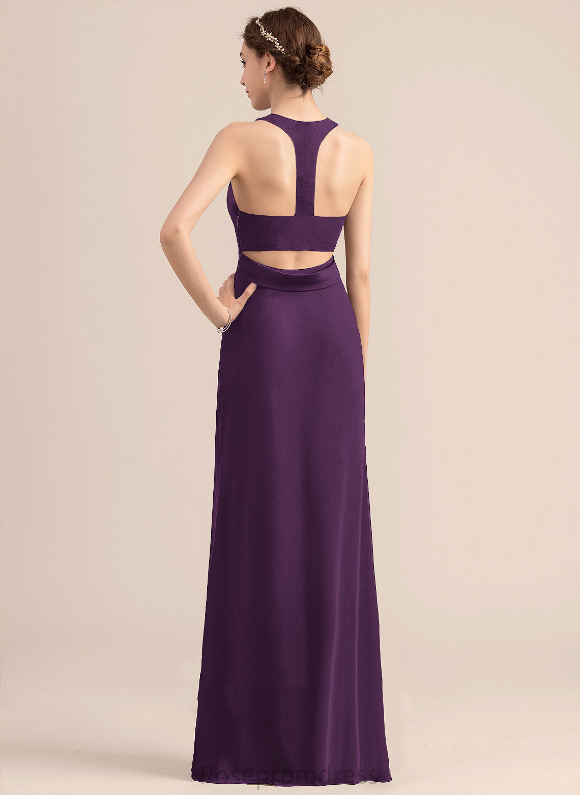 Straps&Sleeves A-line Scoop Length Silhouette Floor-Length Neckline Fabric Natalie Bridesmaid Dresses