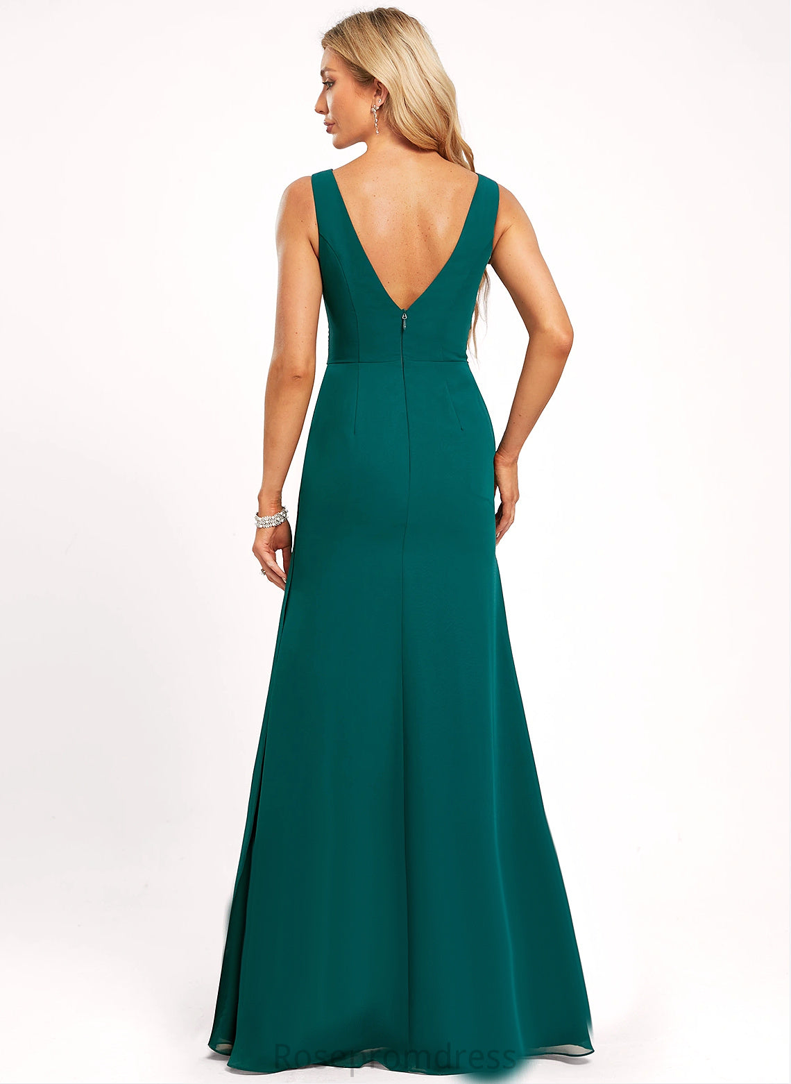 Length V-Neck Straps&Sleeves Silhouette Floor-Length Fabric Neckline A-line Layla Straps Floor Length Sleeveless Bridesmaid Dresses