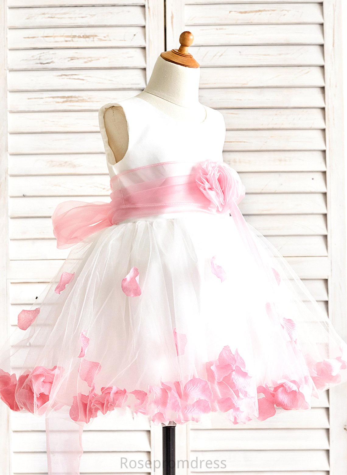 Sleeveless - Scoop Flower Dress Knee-length Flower Girl Dresses With Flower(s) Yvonne A-Line Neck Organza/Satin/Tulle Girl