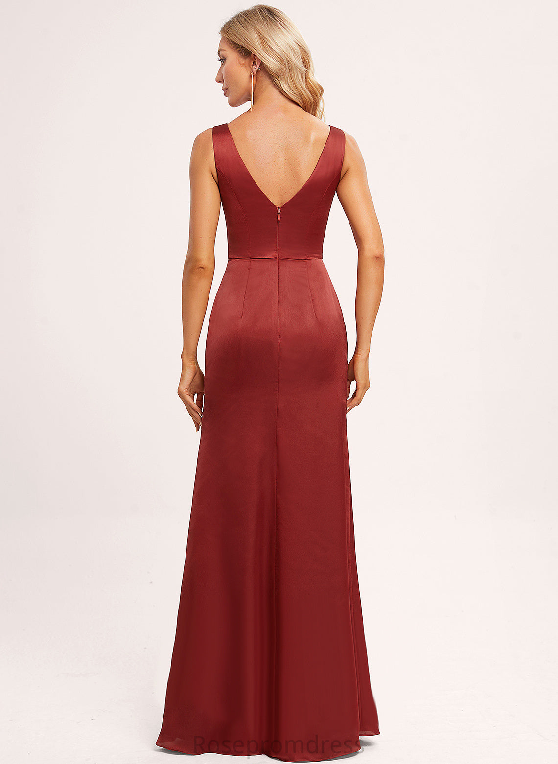 V-Neck Neckline Floor-Length Straps&Sleeves Length Sleeveless BackStyle A-line Silhouette Nathaly Bridesmaid Dresses