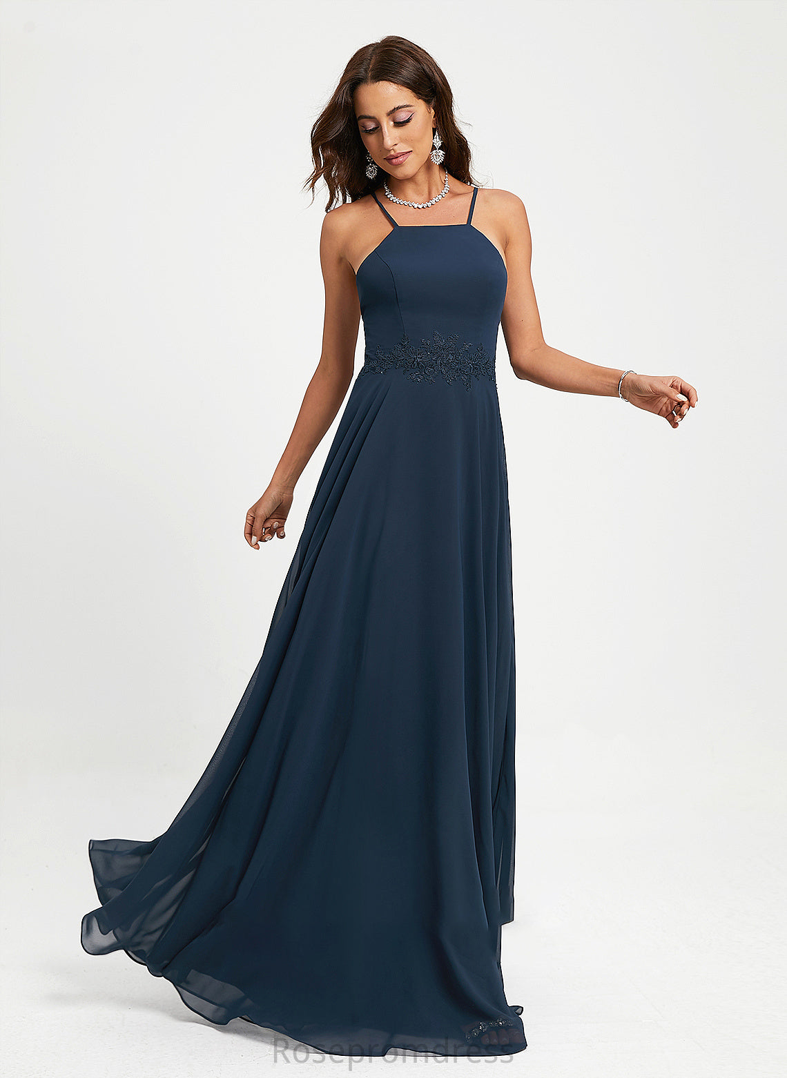 Lace Prom Dresses Floor-Length Chiffon Halter Averi With A-Line