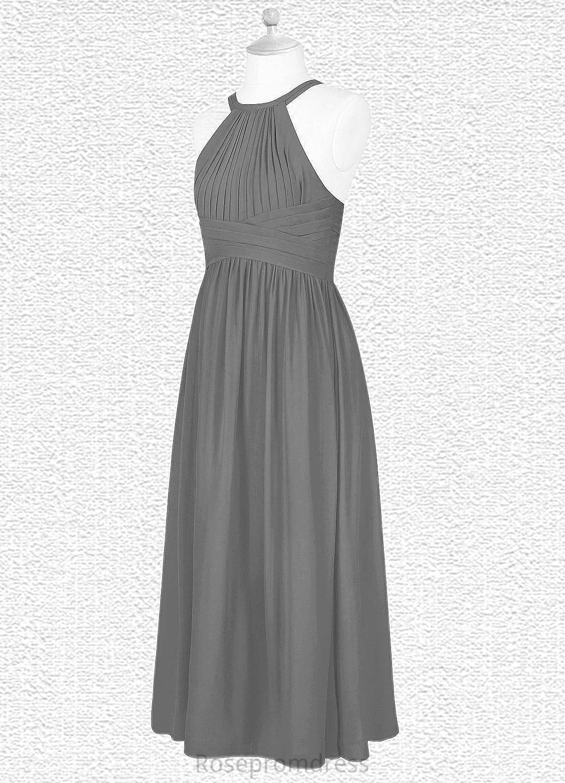 Audrey A-Line Pleated Chiffon Floor-Length Junior Bridesmaid Dress SRSP0019976