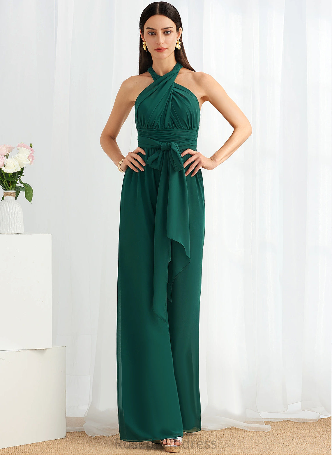 ShortSleeves OneShoulder Halter Length Fabric Neckline Sleeveless HighNeck Floor-Length Straps&Sleeves BackStyle V-Neck Bridesmaid Dresses