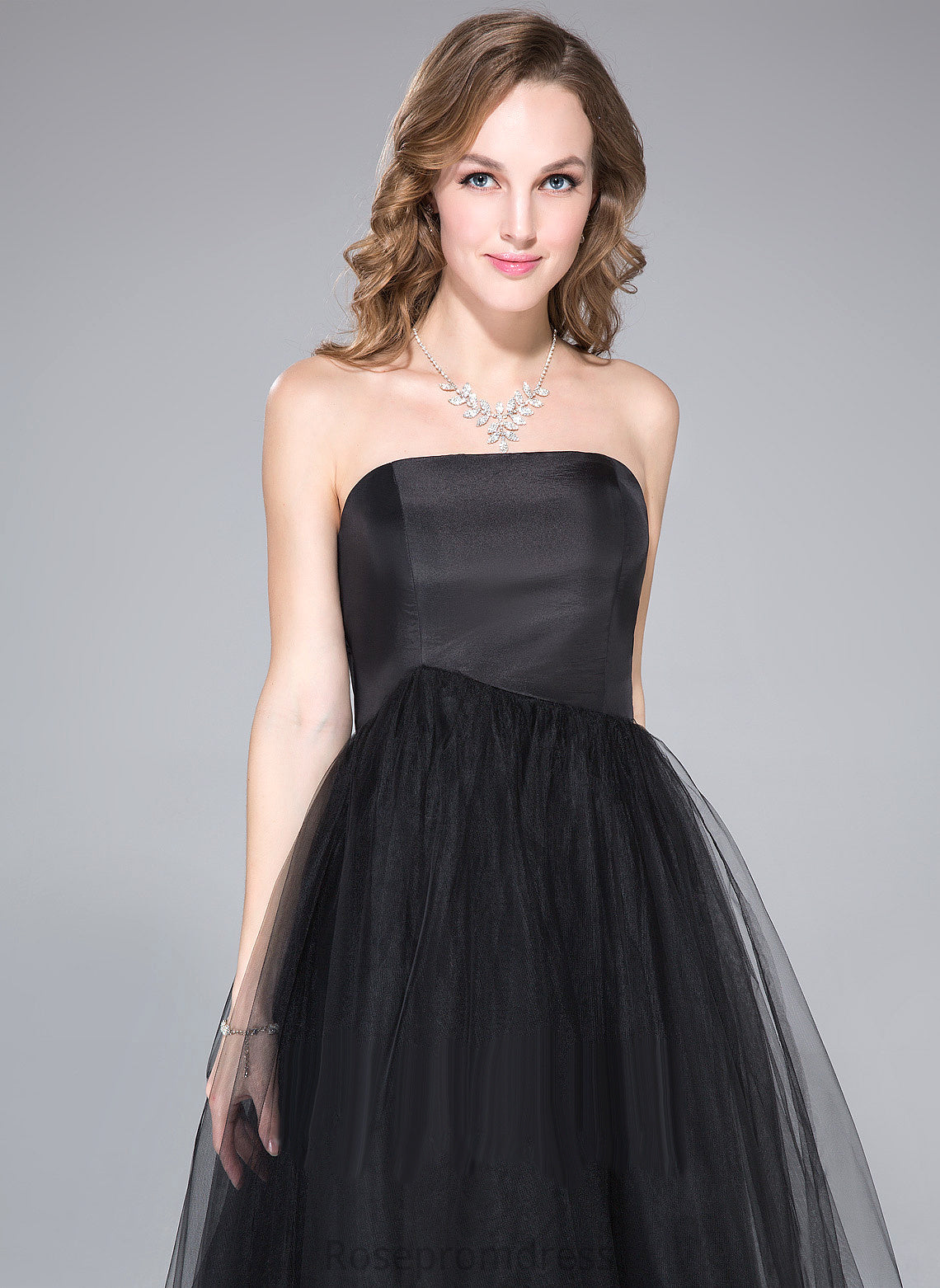 Braelyn Homecoming Dresses Strapless With Homecoming Asymmetrical A-Line Taffeta Ruffle Tulle Dress