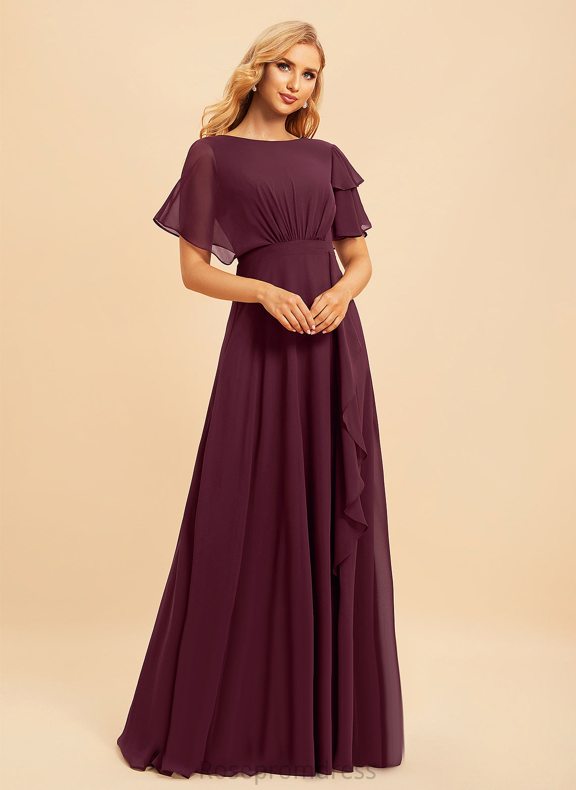 Scoop Neckline A-line Fabric Floor-Length Length Silhouette Straps&Sleeves Dakota A-Line/Princess Sleeveless Floor Length Bridesmaid Dresses