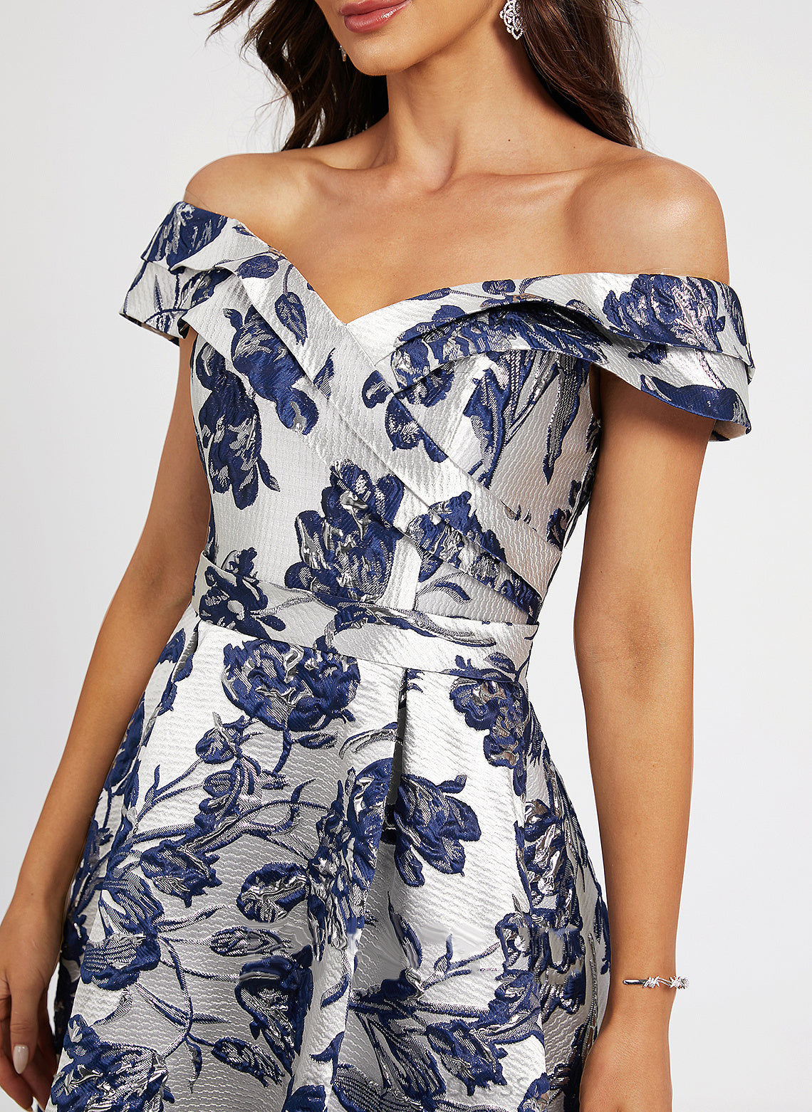 A-Line Asymmetrical With Cocktail Off-the-Shoulder Dress Satin Cocktail Dresses Flower(s) Addyson