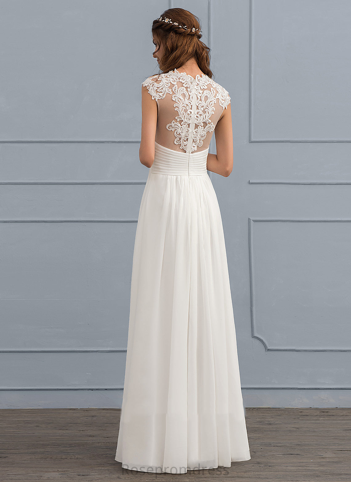 Lace Aniyah Sweetheart Floor-Length Chiffon Ruffle Wedding Wedding Dresses Dress A-Line With