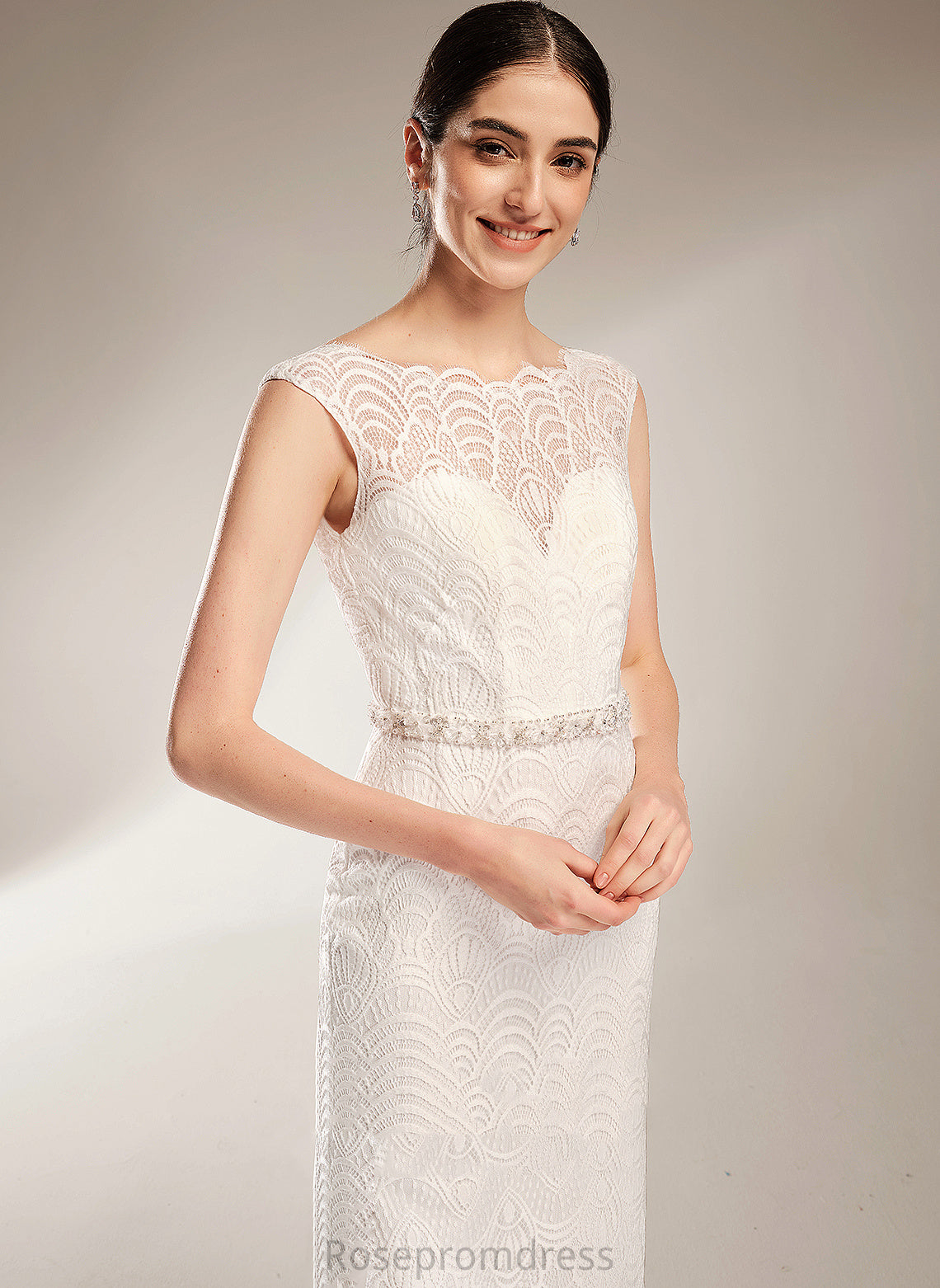 Lace Sequins With Giselle Wedding Train Beading Wedding Dresses Neck Court Scoop Sheath/Column Dress