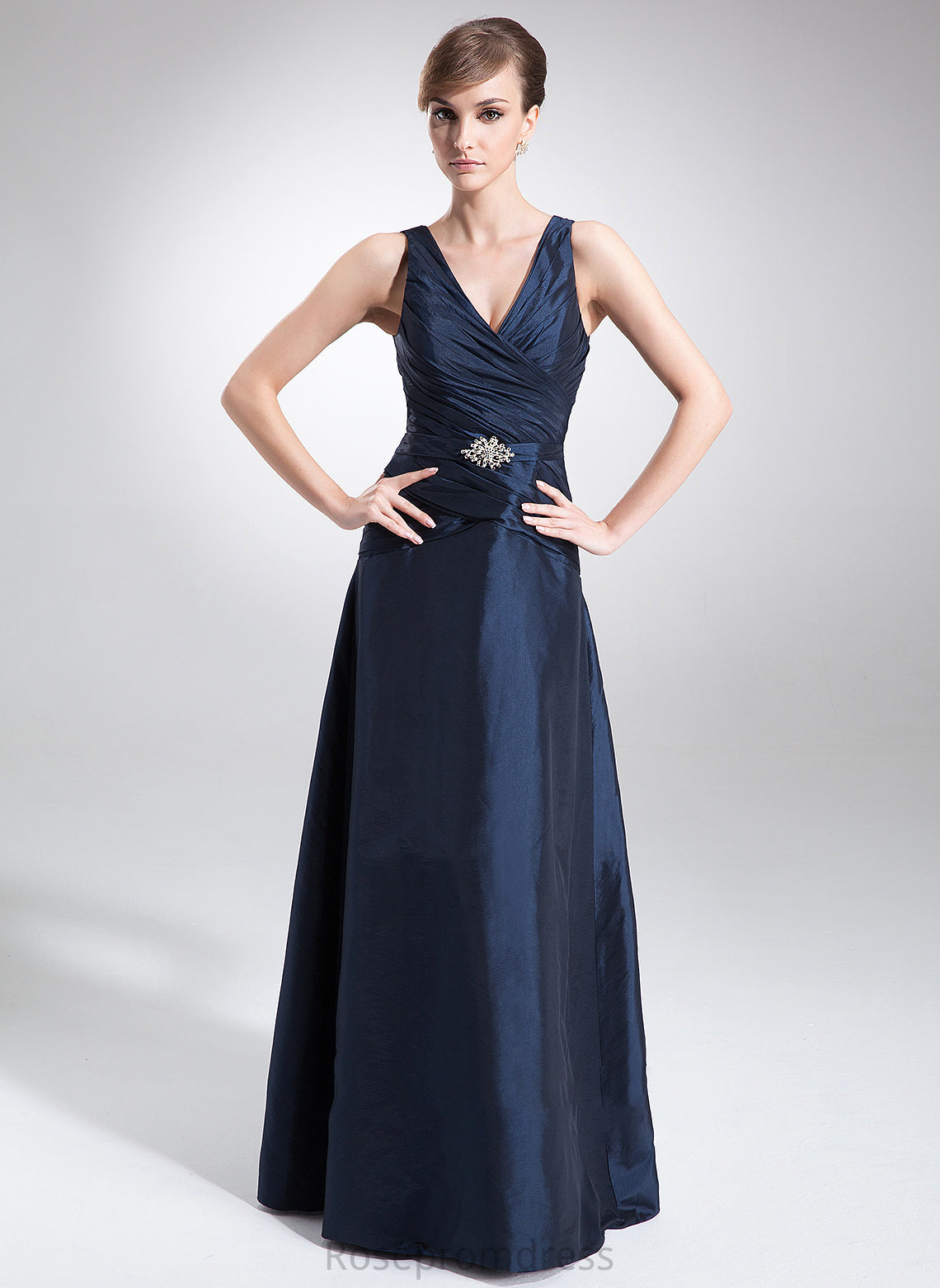 Mother of the Bride Dresses A-Line the of Bride Dress Tatiana Beading Taffeta Floor-Length V-neck Ruffle With Mother