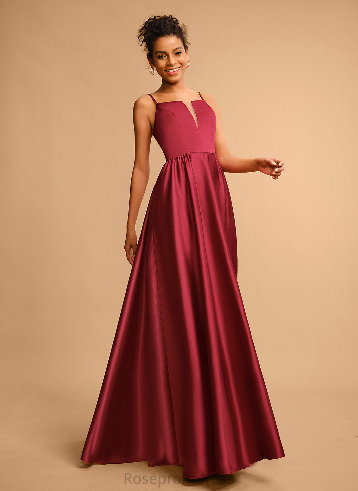 Prom Dresses Satin Square A-Line Floor-Length Shannon