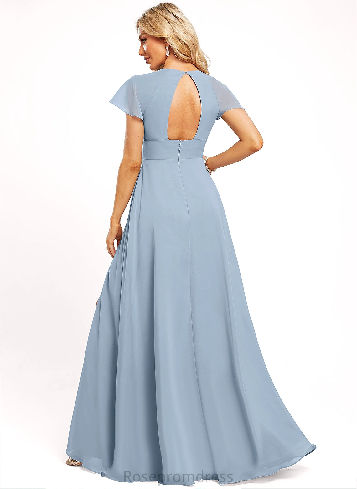 Silhouette Scoop Floor-Length Straps&Sleeves A-line Length Fabric Neckline Angeline Bridesmaid Dresses