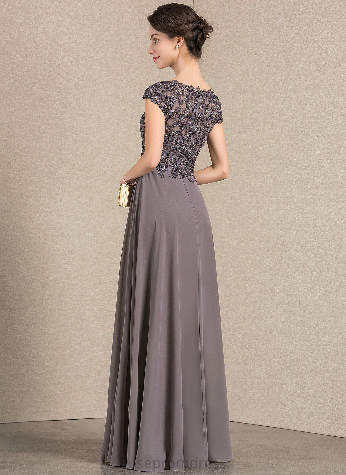 Neck Bride Mother Mother of the Bride Dresses the Scoop of With Destiney Beading Floor-Length Lace A-Line Dress Chiffon