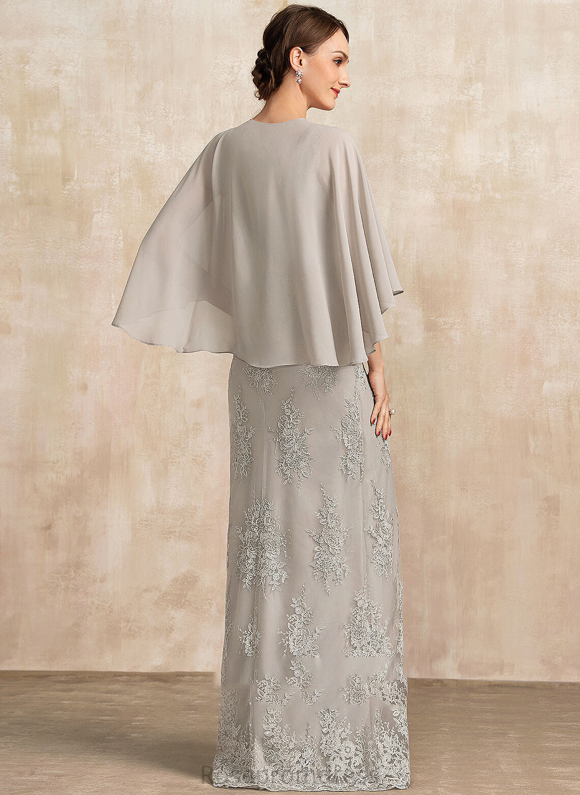 A-Line the Mother of the Bride Dresses Bride Campbell Neckline Dress of Square Floor-Length Mother Lace