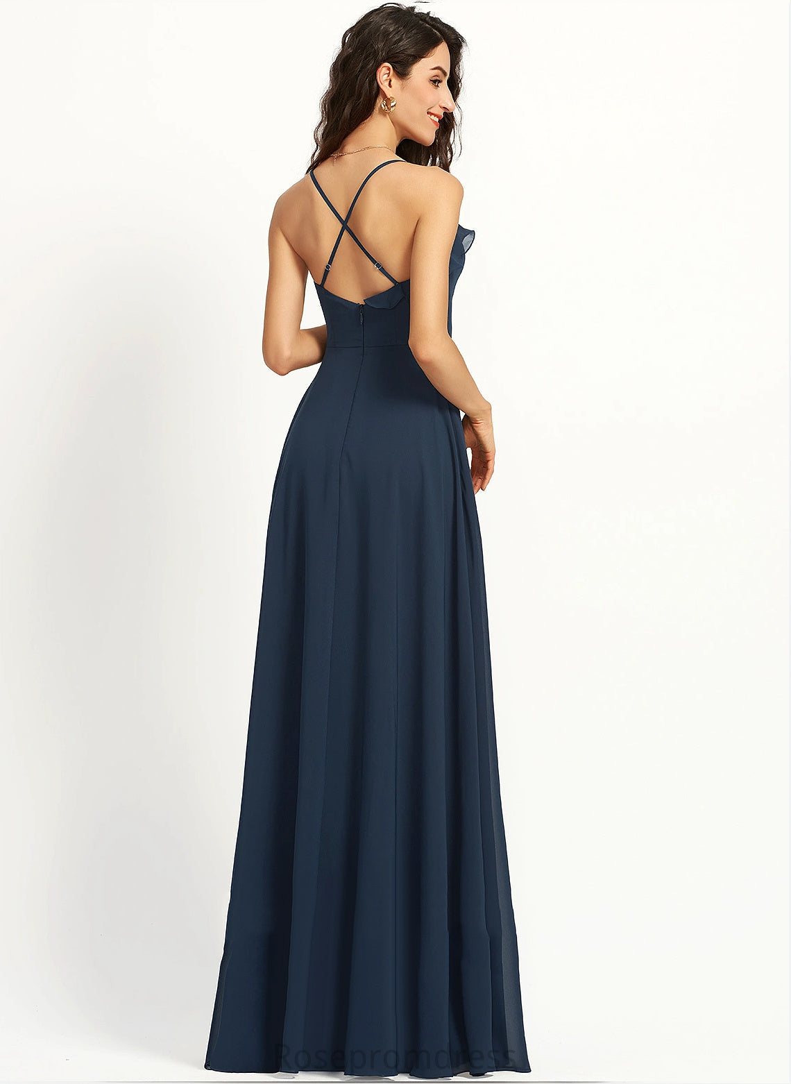 Silhouette Straps&Sleeves Floor-Length A-line Length Neckline Fabric V-Neck Shyla A-Line/Princess Short/Mini Sleeveless Bridesmaid Dresses