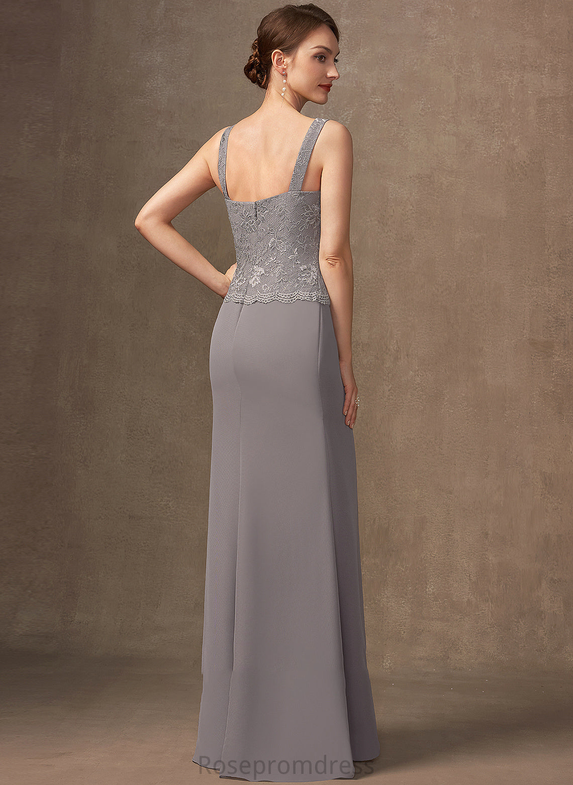 Bride Chiffon Joselyn Dress Floor-Length the Square Sheath/Column of Mother Neckline Lace Mother of the Bride Dresses