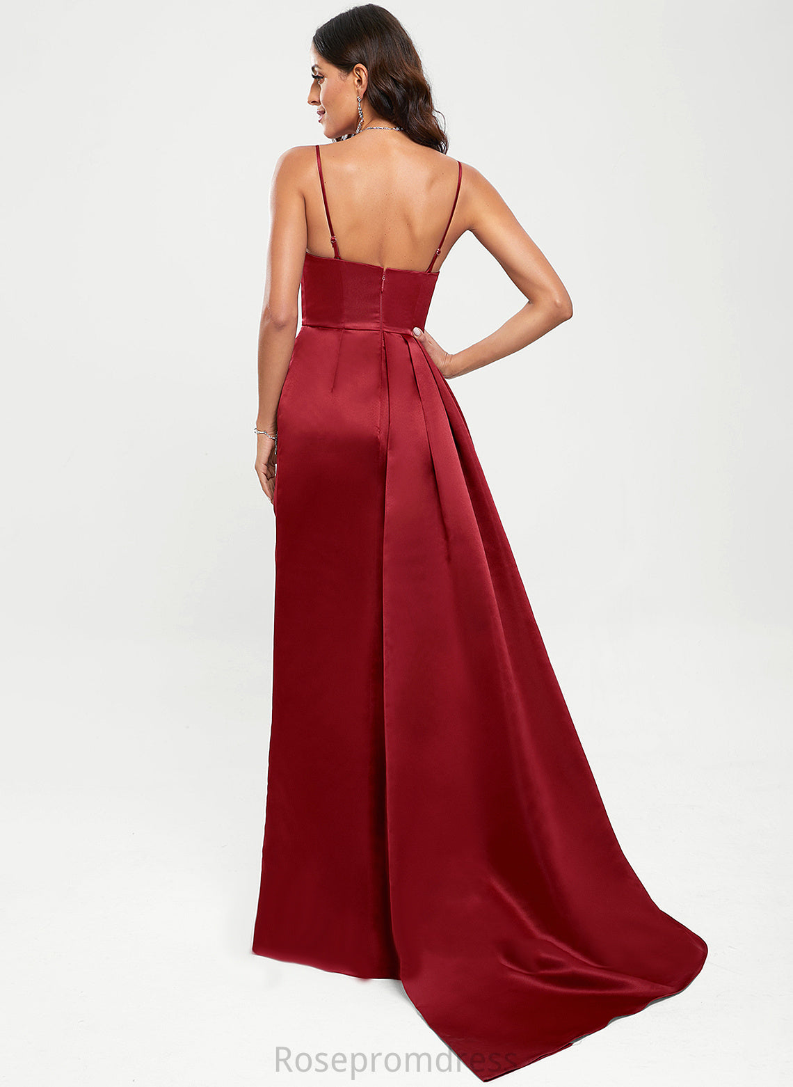 Makaila Prom Dresses V-neck Floor-Length A-Line Satin