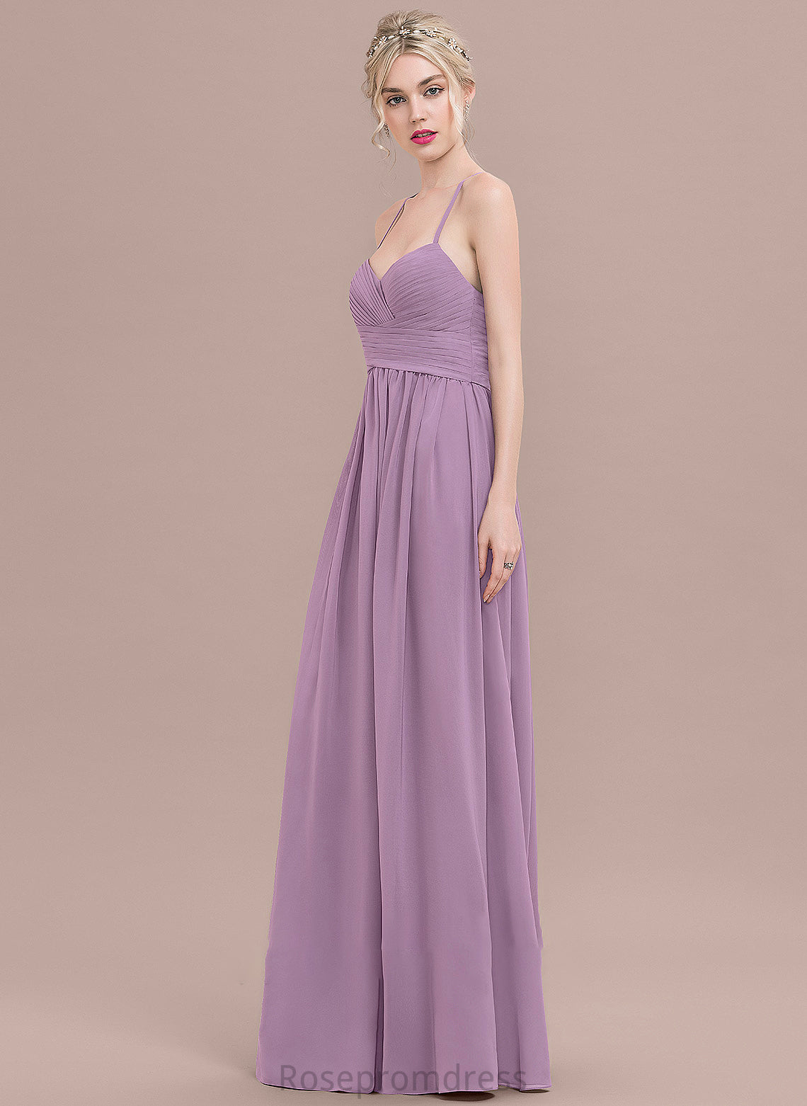 Chiffon Floor-Length Ruffle Sweetheart With Lauren A-Line Prom Dresses