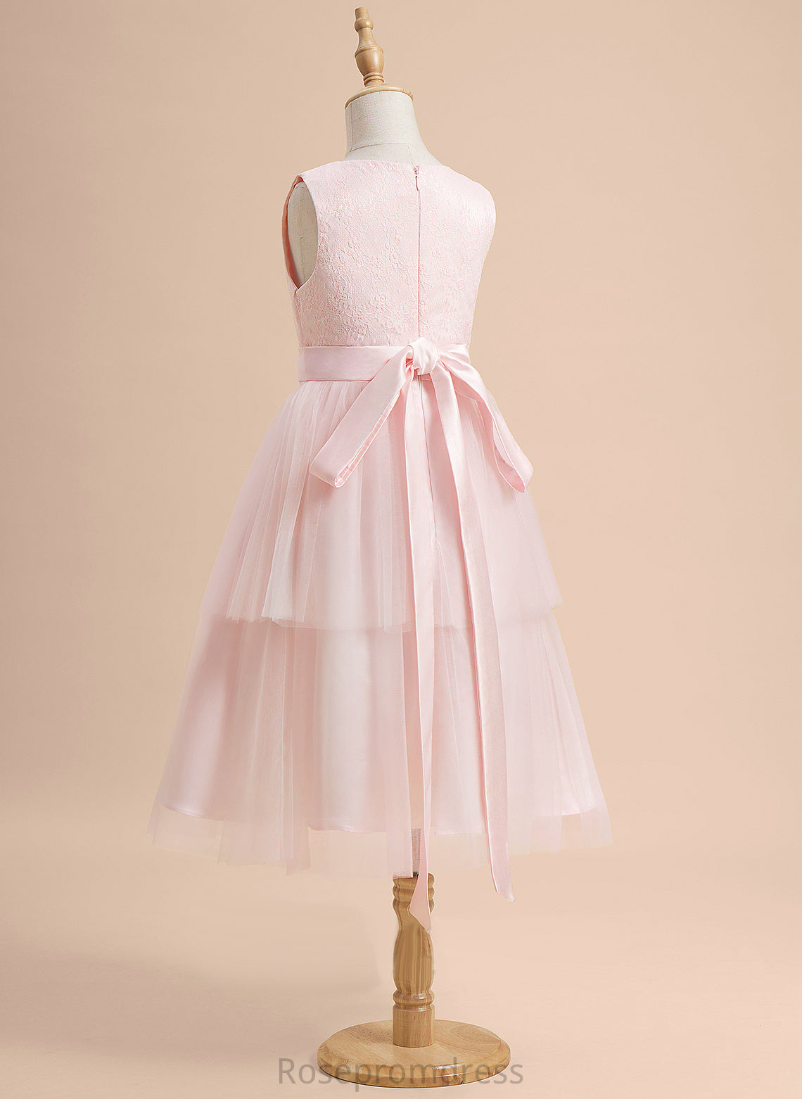 Satin/Tulle Neck Knee-length Scoop Girl Kelsey With A-Line Flower Girl Dresses - Dress Lace Sleeveless Flower