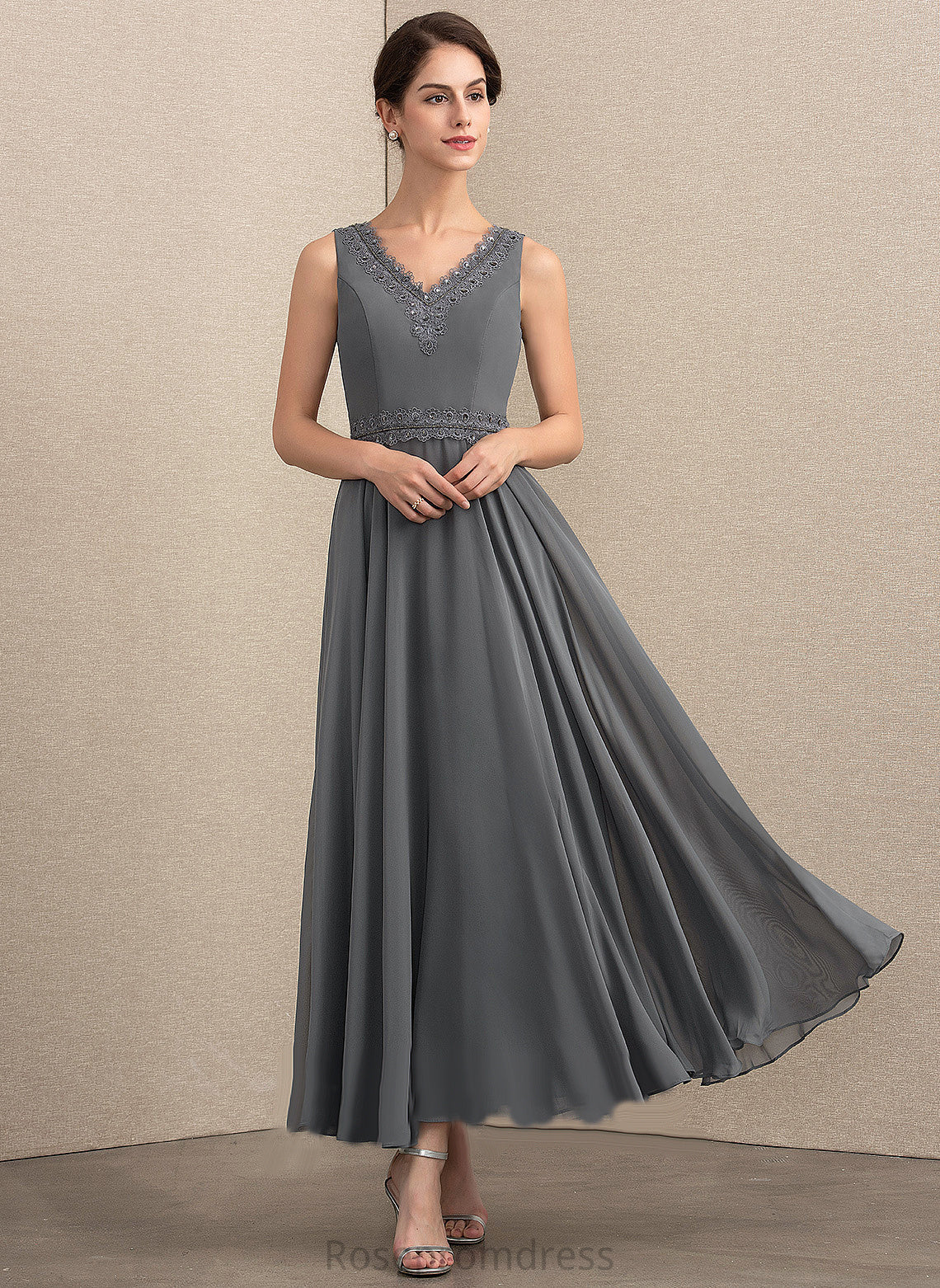 V-neck Dress With Chiffon Mother of the Bride Dresses Tatiana Beading of Mother A-Line Ankle-Length Bride the Sequins